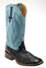 Ferrini® Men's Full Quill Ostrich Square Toe Boots - Black/Turquoise
